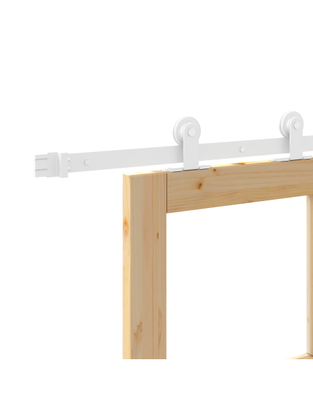 Porta Scorrevole  con Set di Accessori 'ORKDAL'in Legno Massello e Vetro, Porta Interna  con Vetro 'ORKDAL'83x232x4 cm in Legno 