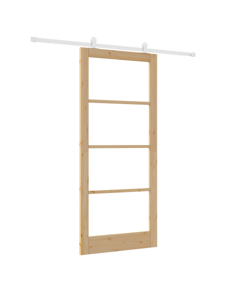 Porta scorrevole  con set di ferramenta 'ORKDAL'in legno massello e vetro, Porta interna  'ORKDAL'93x211x4 cm in legno massello 