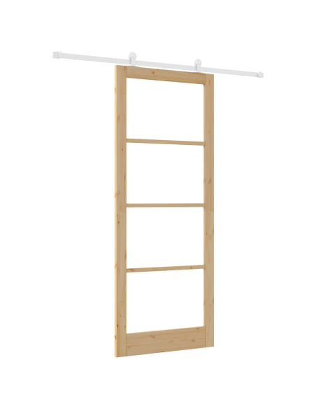 porta scorrevole  con set di accessori 'ORKDAL'in legno massello e vetro, porta interna  con vetro 'ORKDAL'93x232x4 cm in legno 