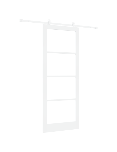 Porta Scorrevole con Set di Accessori 'ORKDAL'Bianco Legno Massello e Vetro