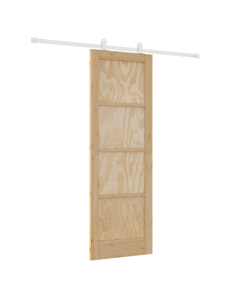 Porta Scorrevole con Set di Fissaggi 'ORKDAL'Legno Massello di Pino