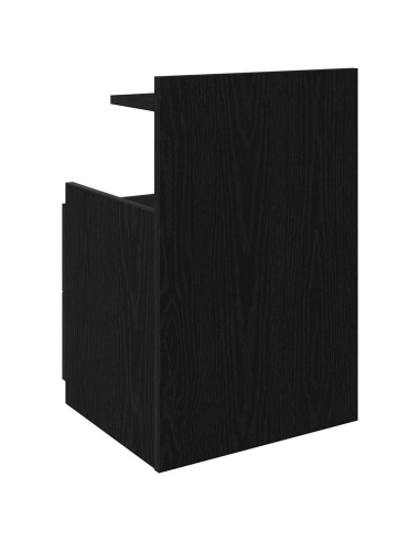 Comodini 2 pz con 2 cassetti neri 40x36,5x62 cm