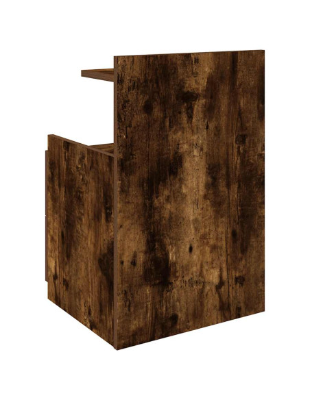 Comodino con 2 cassetti Rovere Affumicato 40x36,5x62 cm