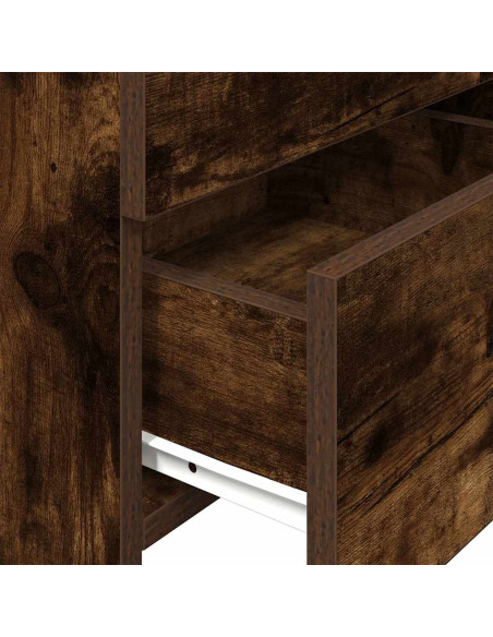 Comodino con 2 cassetti Rovere Affumicato 40x36,5x62 cm