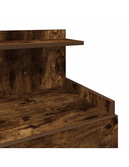 Comodino con 2 cassetti Rovere Affumicato 40x36,5x62 cm