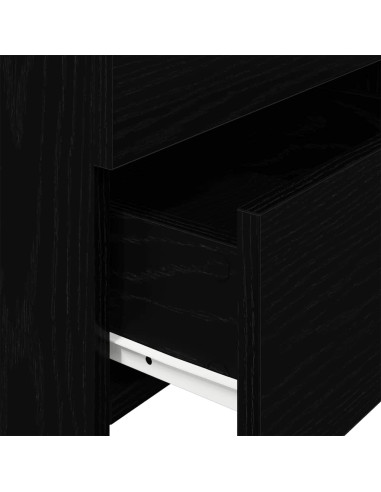 Comodino con 2 cassetti Nero 40x36,5x62 cm