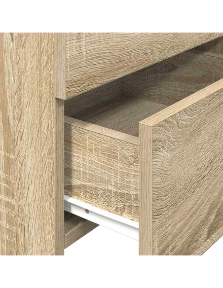 Comodino con 2 cassetti in rovere Sonoma 40x36,5x62 cm
