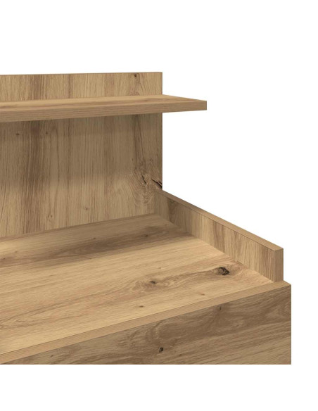 Comodino con 2 cassetti in rovere artigianale 40x36,5x62 cm