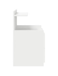 Comodini 2 pz con 2 cassetti bianchi 40x36,5x62 cm