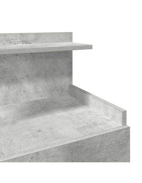 Comodino con 2 cassetti Grigio Cemento 40x36,5x62 cm