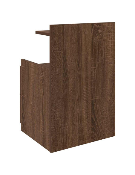 Comodino con 2 cassetti in rovere marrone 40x36,5x62 cm
