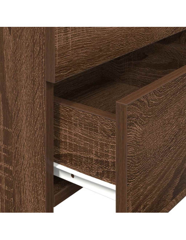 Comodino con 2 cassetti in rovere marrone 40x36,5x62 cm