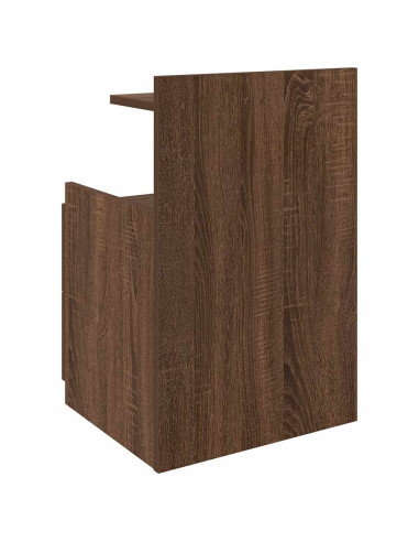 Comodini 2 pz con 2 cassetti in rovere marrone 40x36,5x62 cm