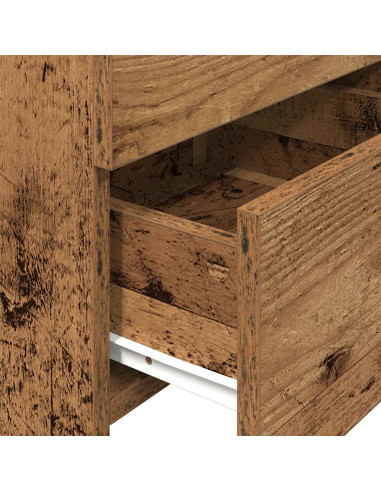 Comodini 2 pz con 2 cassetti in legno vecchio 40x36,5x62 cm
