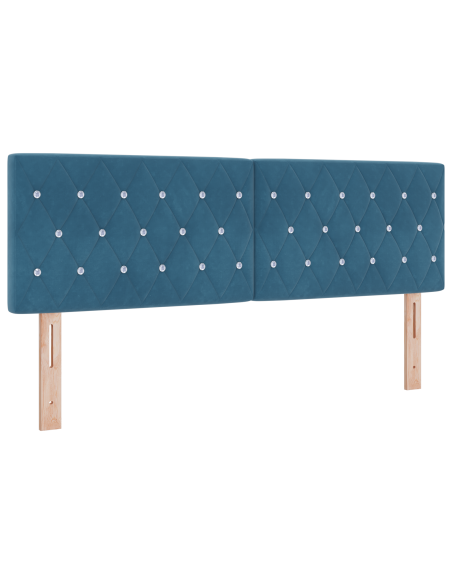 letto a molla  con materasso blu scuro 140x200 cm velluto