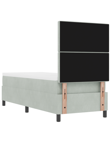 Letto a molle con materasso Grigio chiaro 80 x 200 cm Tessuto