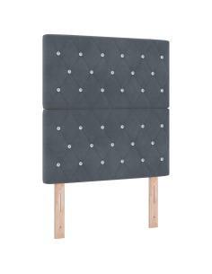 Letto a molle con materasso Grigio scuro 80 x 200 cm Tessuto 2