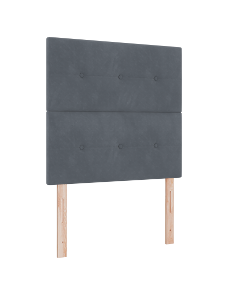 Letto a Rete con Materasso  Grigio Scuro 80x200 cm Velluto
