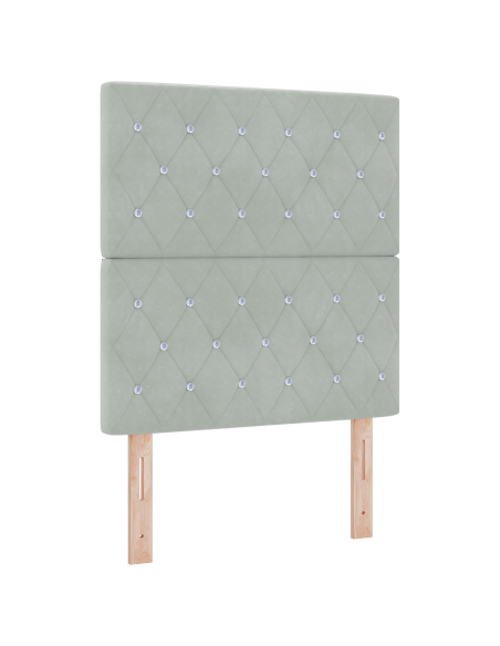 Letto con Box Spring con Materasso e Panca Grigio Chiaro 80x200 cm Velluto