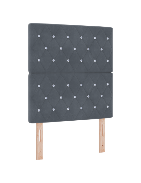 Letto a molle con materasso Grigio scuro 80 x 200 cm Velluto