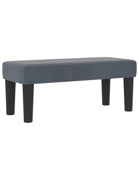Letto Box Spring con Materasso e Panchina Grigio Scuro 80x200 cm Velluto