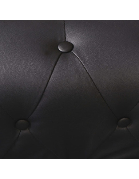Divano angolare Chesterfield 5 posti nero in similpelle