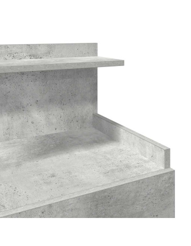 Comodini 2 pz con 2 cassetti Grigio Cemento 40x36,5x62 cm