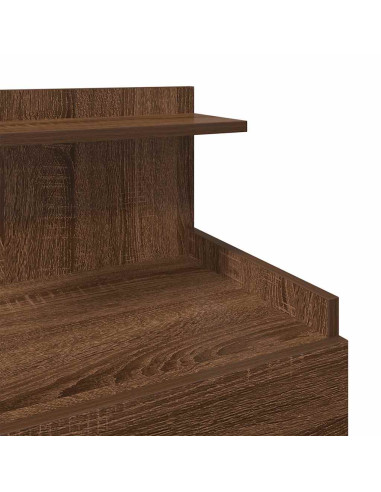 Comodini 2 pz con 2 cassetti in rovere marrone 40x36,5x62 cm