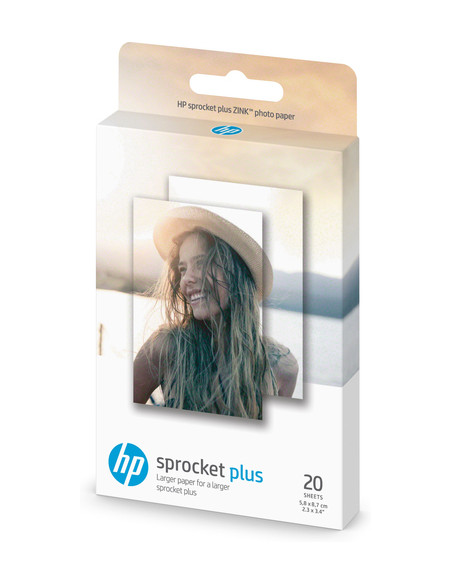 HP Confezione da 20 fogli di carta fotografica adesiva Sprocket Plus da 5,8 x 8,7 cm