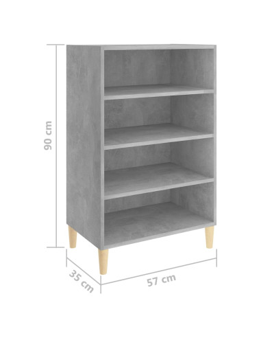 Credenza Grigio Cemento 57x35x90 cm in Legno Multistrato