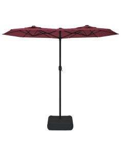Ombrellone a Doppia Testa Rosso Bordeaux 316x240 cm 2