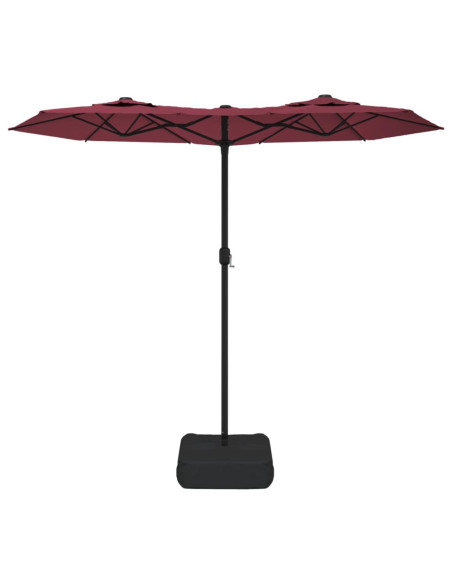 Ombrellone a Doppia Testa Rosso Bordeaux 316x240 cm