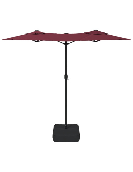 Ombrellone a Doppia Testa Rosso Bordeaux 316x240 cm