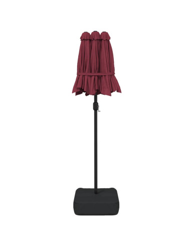 Ombrellone a Doppia Testa Rosso Bordeaux 316x240 cm