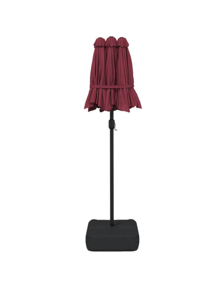 Ombrellone a Doppia Testa Rosso Bordeaux 316x240 cm