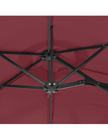 Ombrellone a Doppia Testa Rosso Bordeaux 316x240 cm