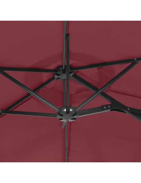 Ombrellone a Doppia Testa Rosso Bordeaux 316x240 cm
