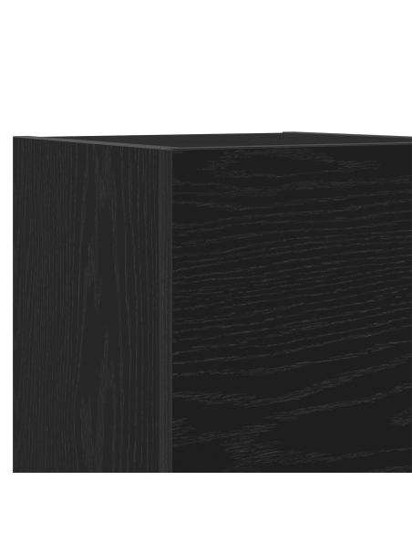 Set di 8 Pezzi Mobile TV Montato a Muro in Rovere Nero Legno Ingegnerizzato