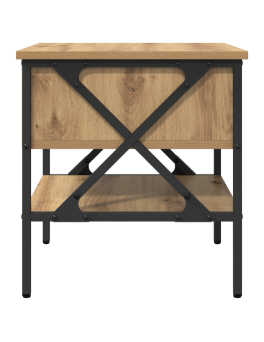 Comodino con cassetto 2 pcs rovere artigianale 40 x 42 x 45 cm