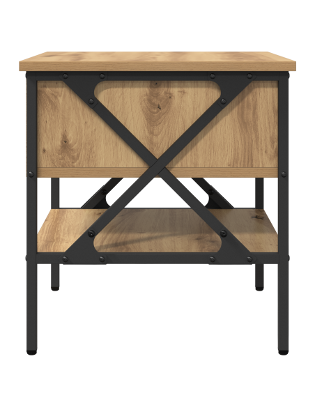 Comodino con cassetto 2 pcs rovere artigianale 40 x 42 x 45 cm