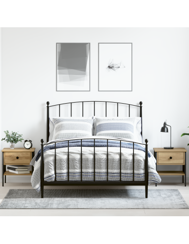 Comodino con cassetto 2 pcs rovere artigianale 40 x 42 x 45 cm