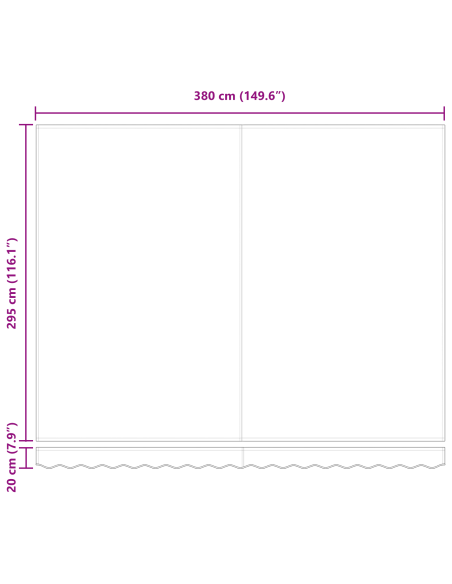 Tenda da Sole Multicolore 400 x 300 x 165 cm