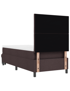 Letto a molle con materasso Marrone Scuro 100 x 200 cm Tessuto