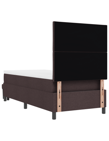 Letto a molle con materasso Marrone Scuro 100 x 200 cm Tessuto