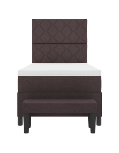 Letto a molle con materasso Marrone Scuro 100 x 200 cm Tessuto 2