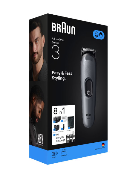 Braun AIO3540 tagliacapelli Nero, Grigio 14 Nichel-Metallo Idruro (NiMH)
