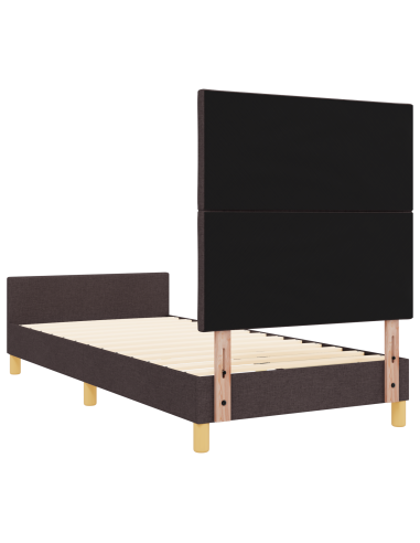 Struttura del letto Marrone scuro 100 x 200 cm Tessuto