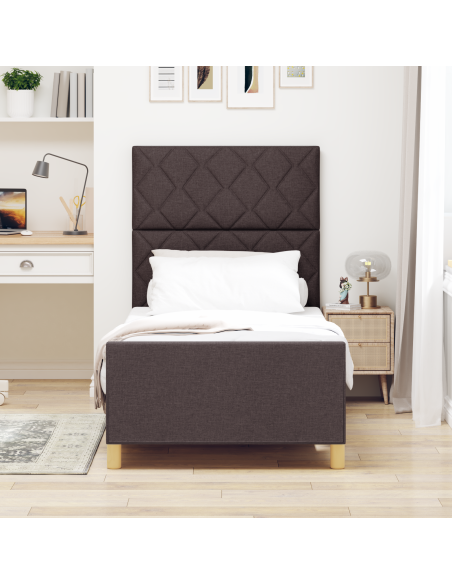 Letto  Marrone Scuro 100x200 cm in Tessuto