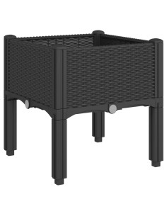 Fioriera da Giardino con Gambe Nera 40x40x42 cm in PP