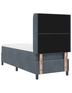 Letto a molle con materasso Grigio scuro 80 x 200 cm Velluto 2